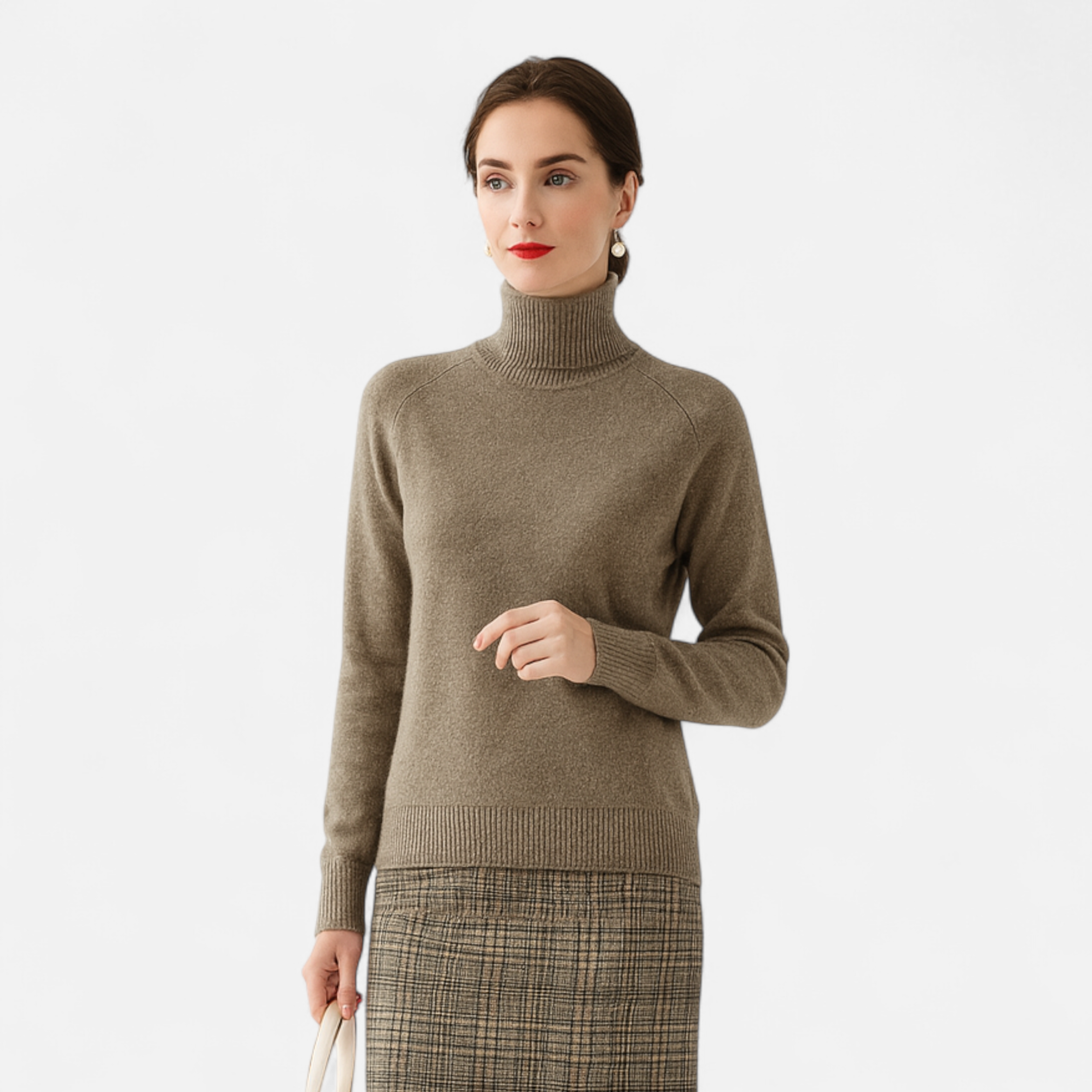 Maison Vaison | Women's Merino Wool & Cashmere Mock-Neck Sweater