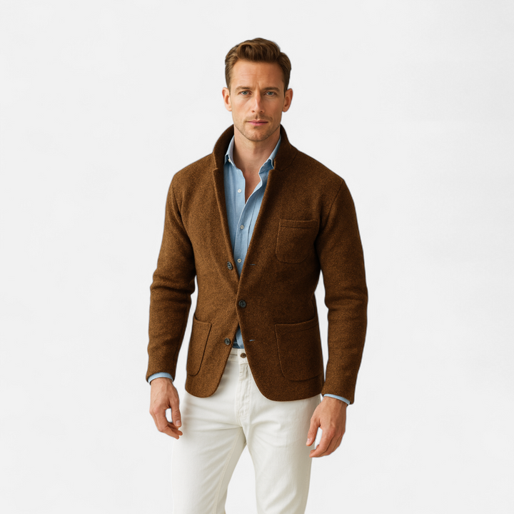 Men’s Vintage Wool Stand-Collar Jacket