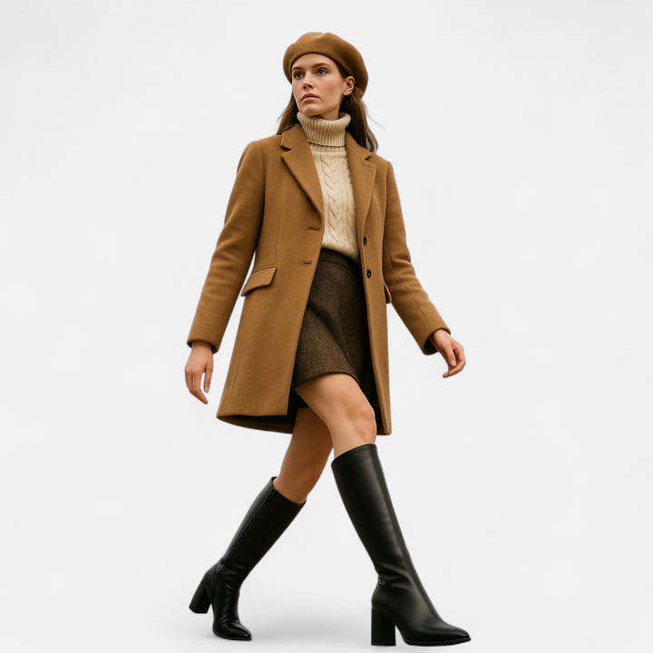 Damskie kozaki za kolano na obcasie z zamkiem błyskawicznym