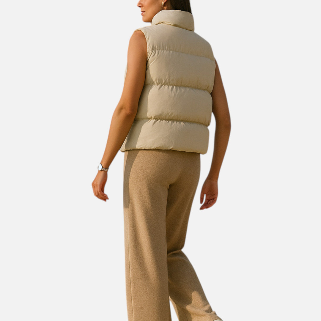 Gilet d'hiver élégant pour femme à taille haute