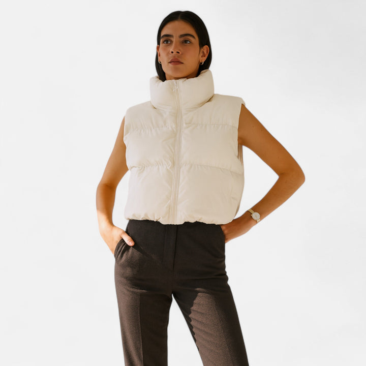 Gilet d'hiver élégant pour femme à taille haute