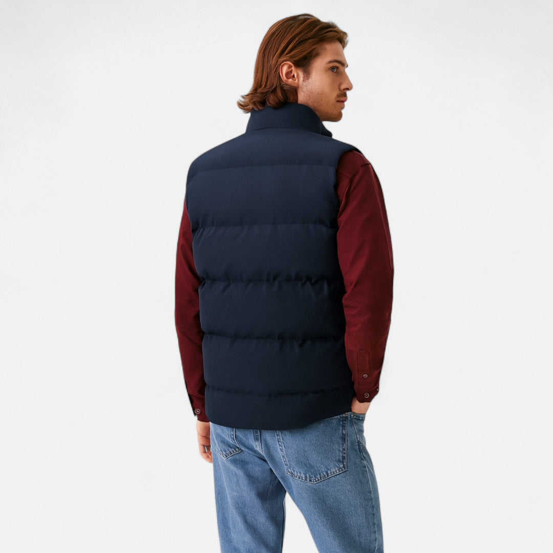 Gilet d'hiver pour homme en laine d'agneau