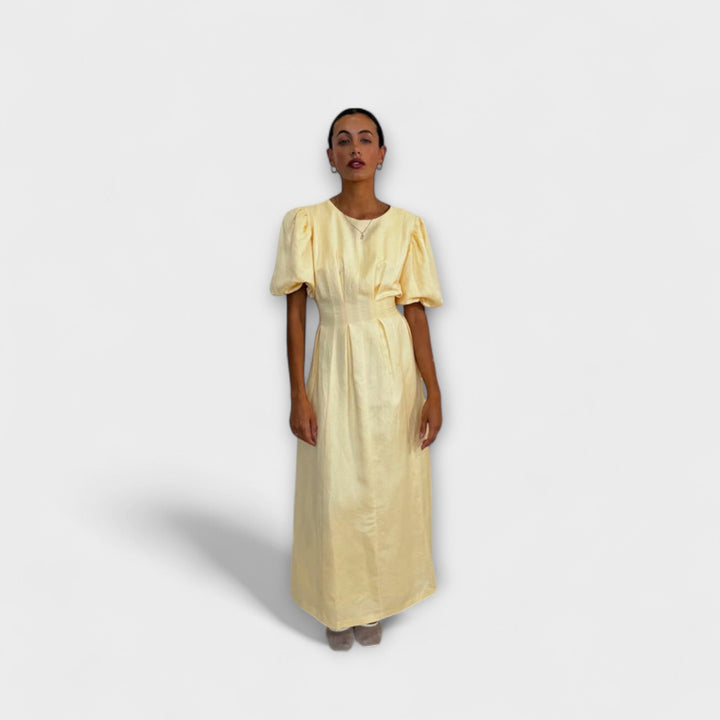 Butter Yellow Maxi Dress with Airy Design