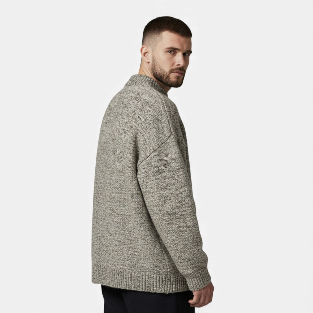 Pull à col rond effet laine pour homme