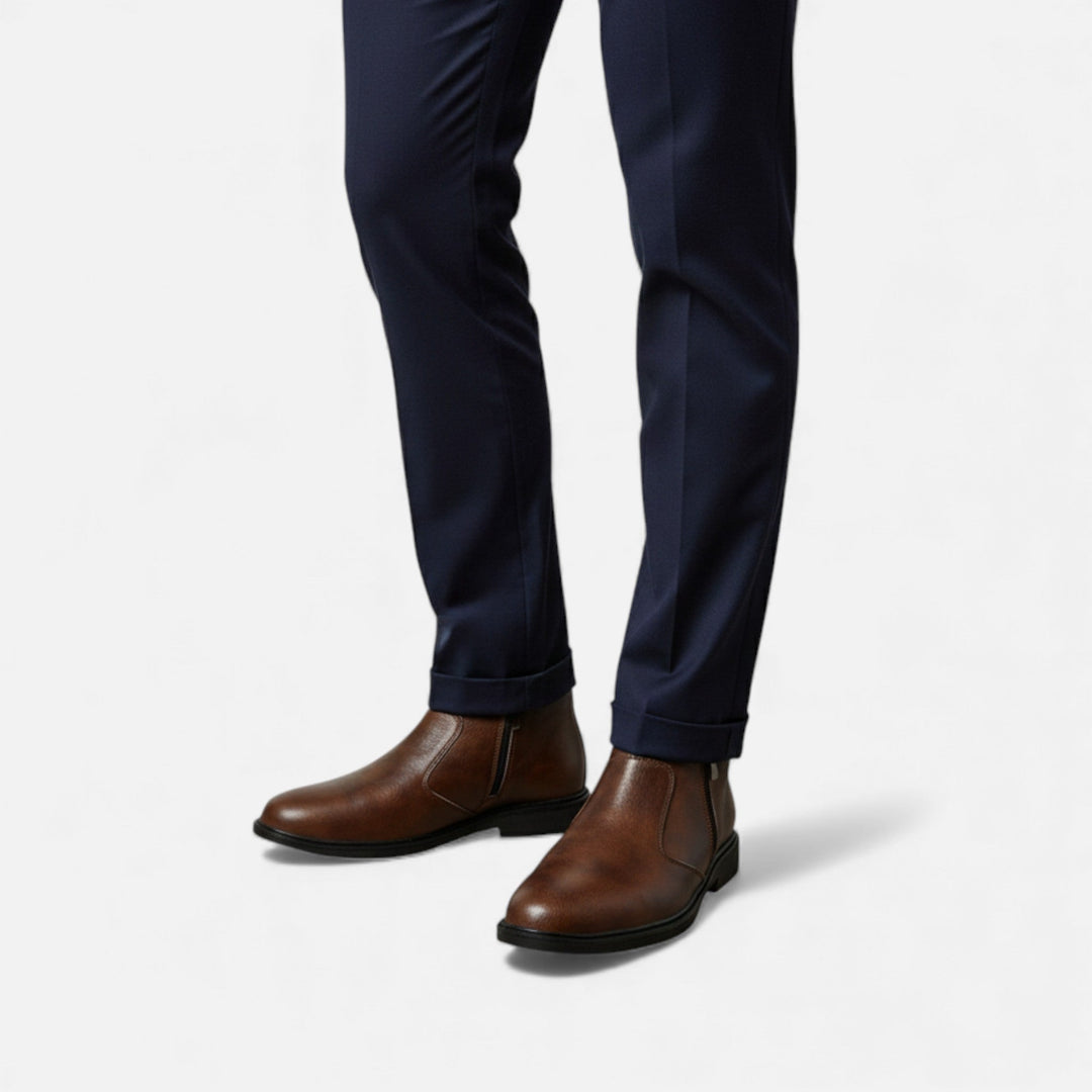 Męskie proste botki typu Chelsea za kostkę