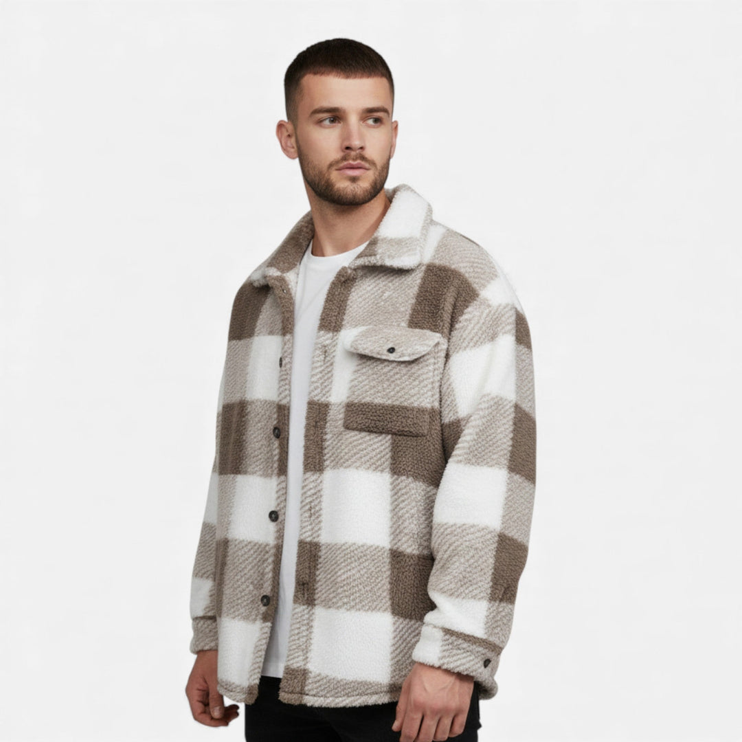 Pánská sametová bunda s králičí kožešinou