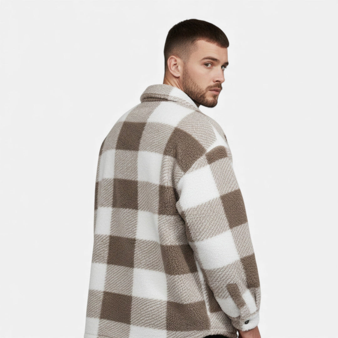 Pánská sametová bunda s králičí kožešinou