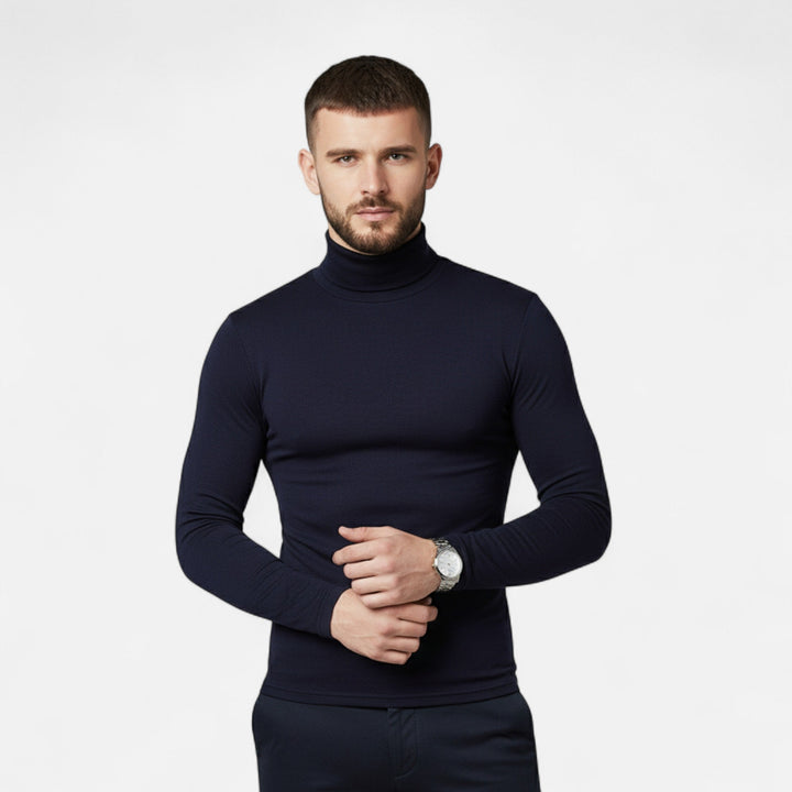 Pull col roulé ajusté pour homme – Automne Hiver extensible