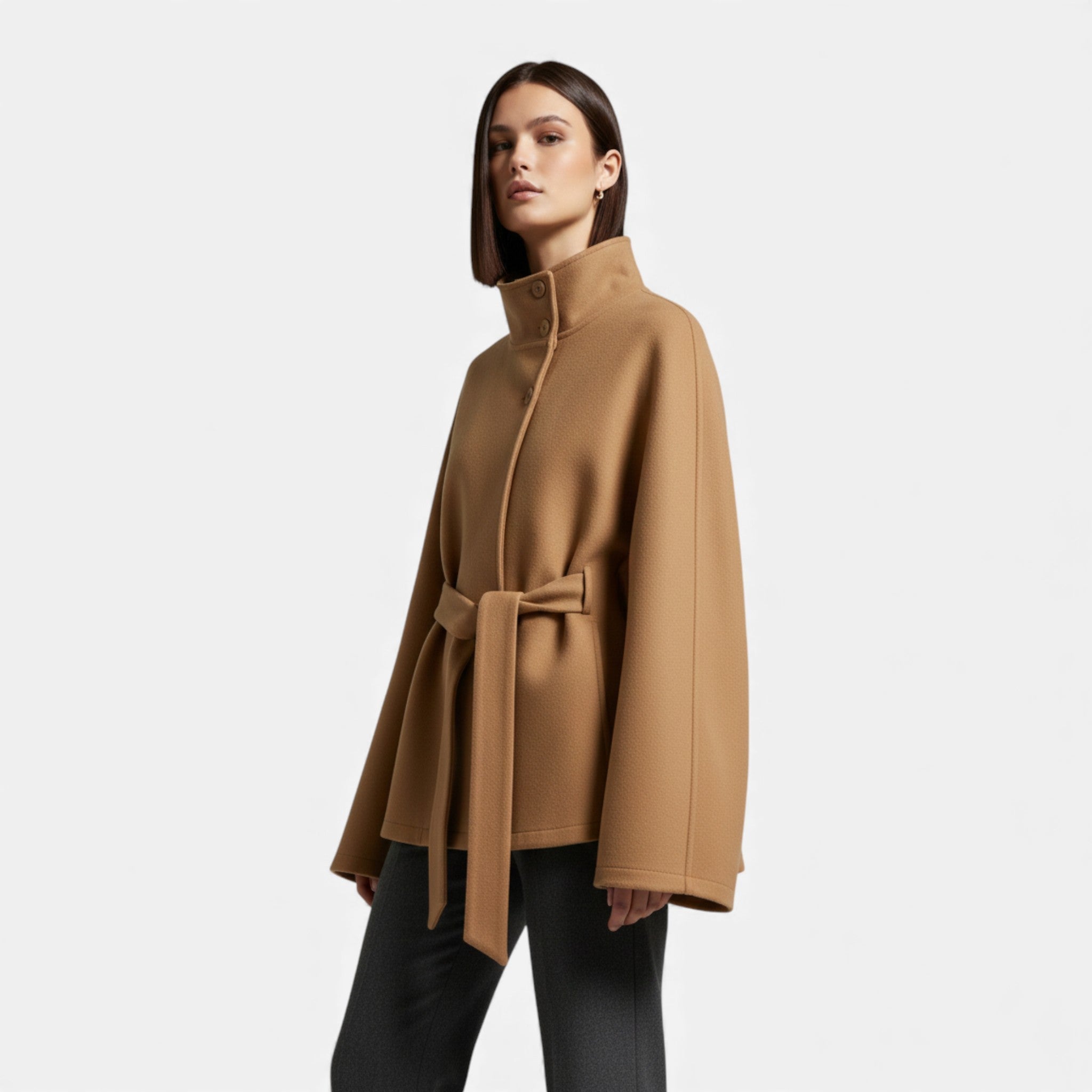 Maison Vaison | Women’s Short Belted Cape Coat