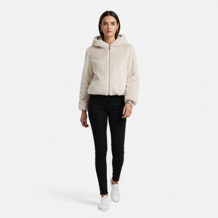 Maison Vaison | Women’s Hooded Faux Fur Coat – Winter Luxe Comfort