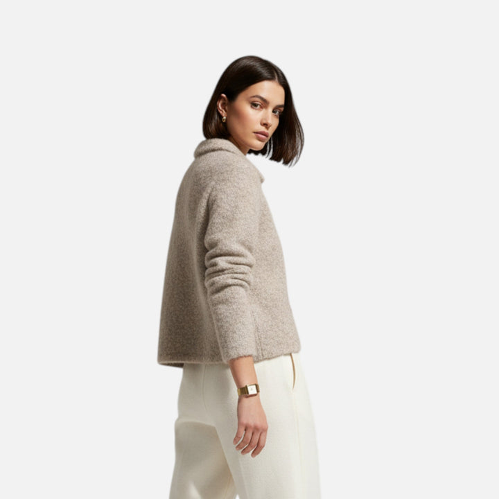 Damski kwiecisty sweter na guziki