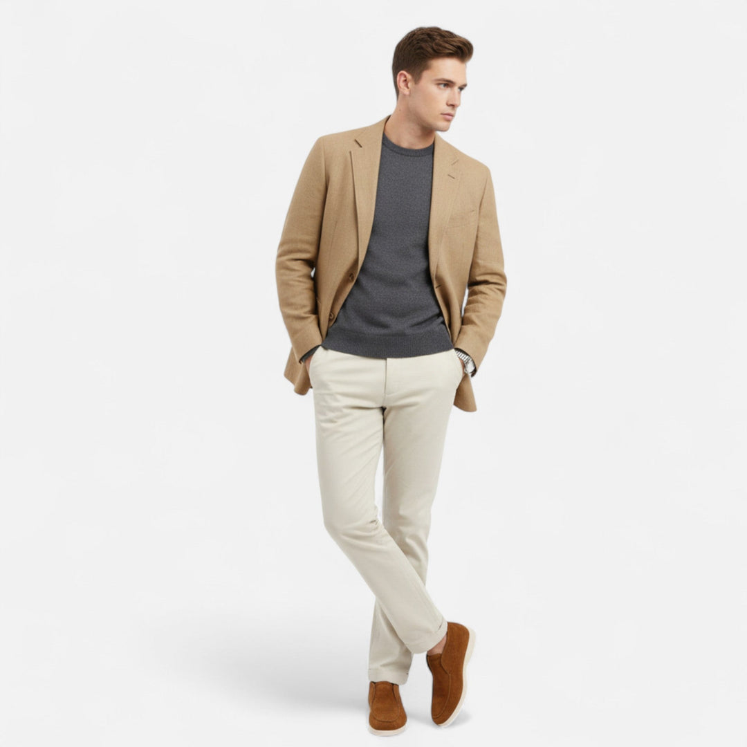 Men’s Suede Mule Loafers in Heritage Camel