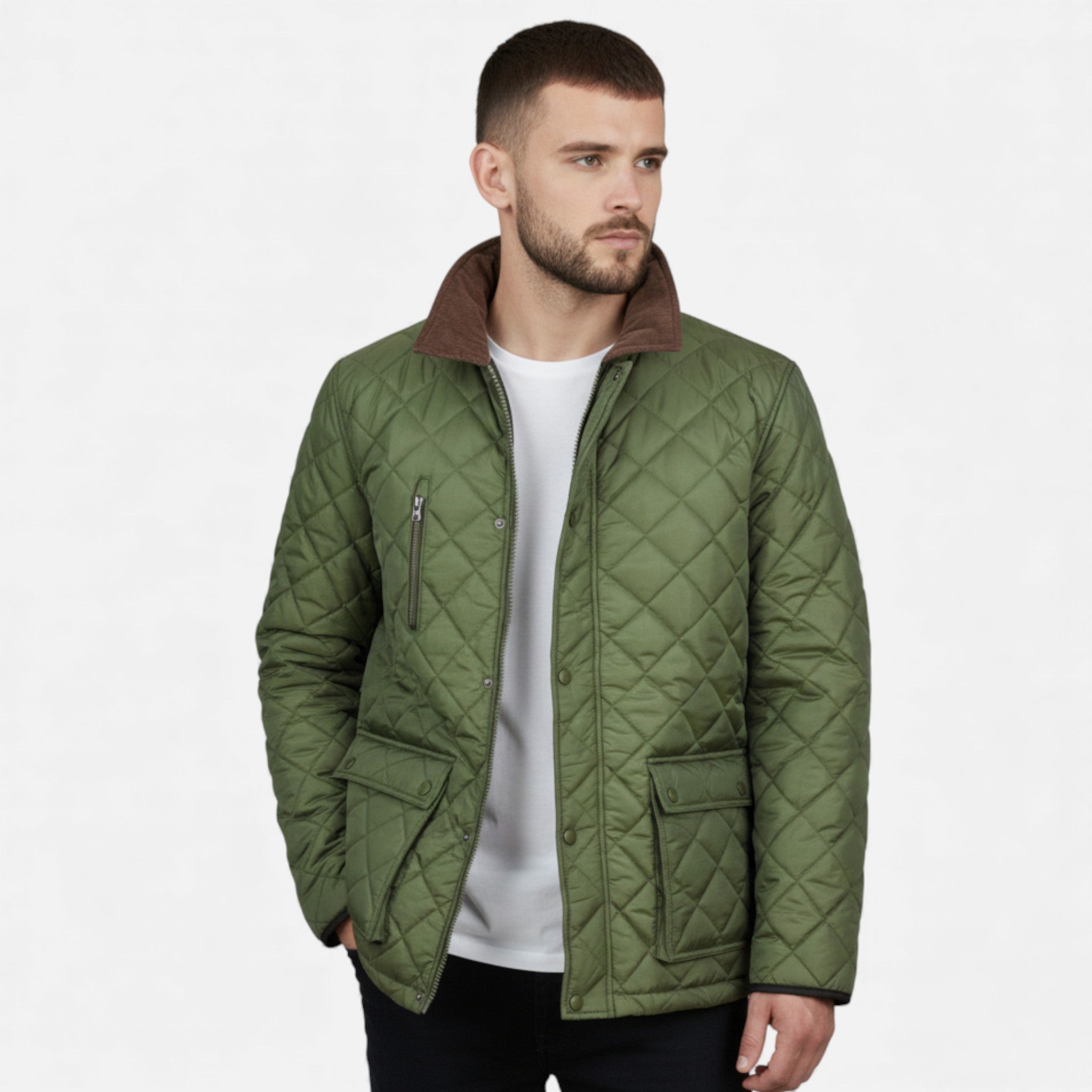 Maison Vaison | Men’s Quilted Gold Fleece-Lined Jacket