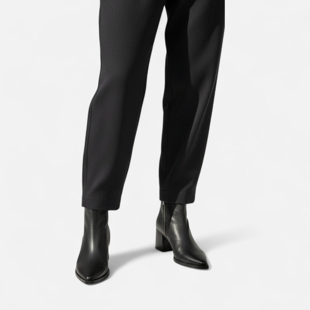 Maison Vaison | Dámské pravé kožené chelsea boty – špičatá špička, hranatý podpatek