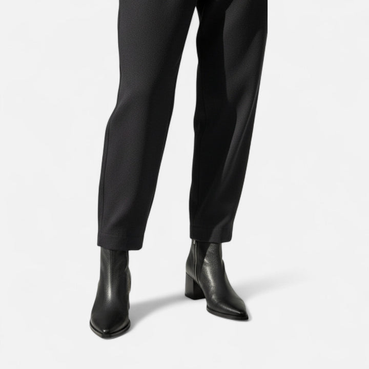 Maison Vaison | Dámské pravé kožené chelsea boty – špičatá špička, hranatý podpatek