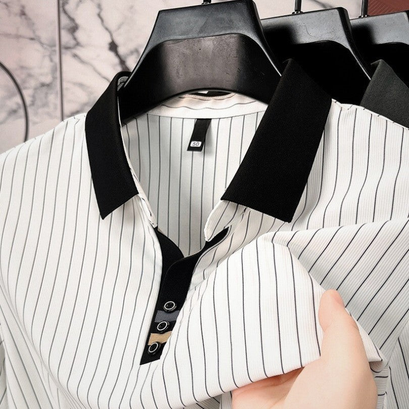 Elegancka koszulka polo w paski – męska