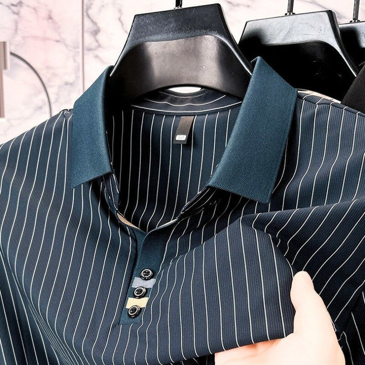Elegancka koszulka polo w paski – męska