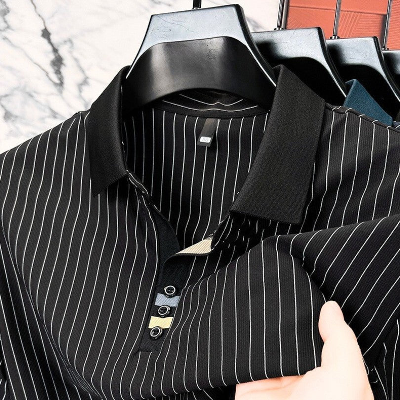 Elegancka koszulka polo w paski – męska