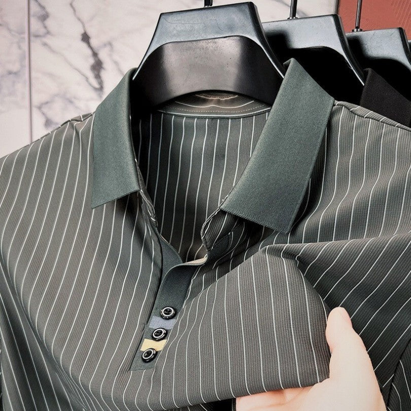 Elegancka koszulka polo w paski – męska