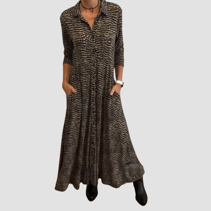 Robe mi-longue de poche élégante