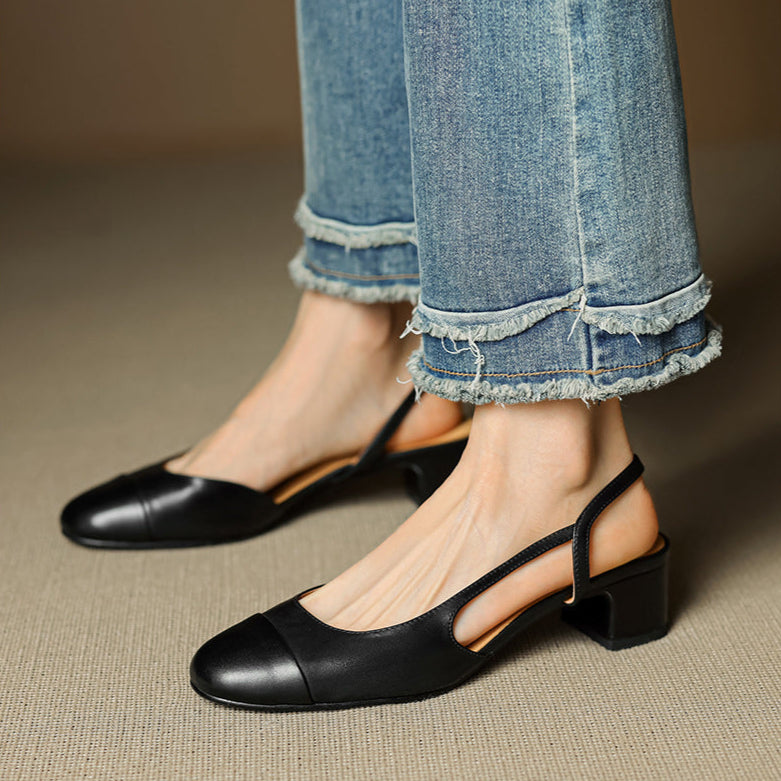 Women’s Genuine Leather Slingback Pumps
