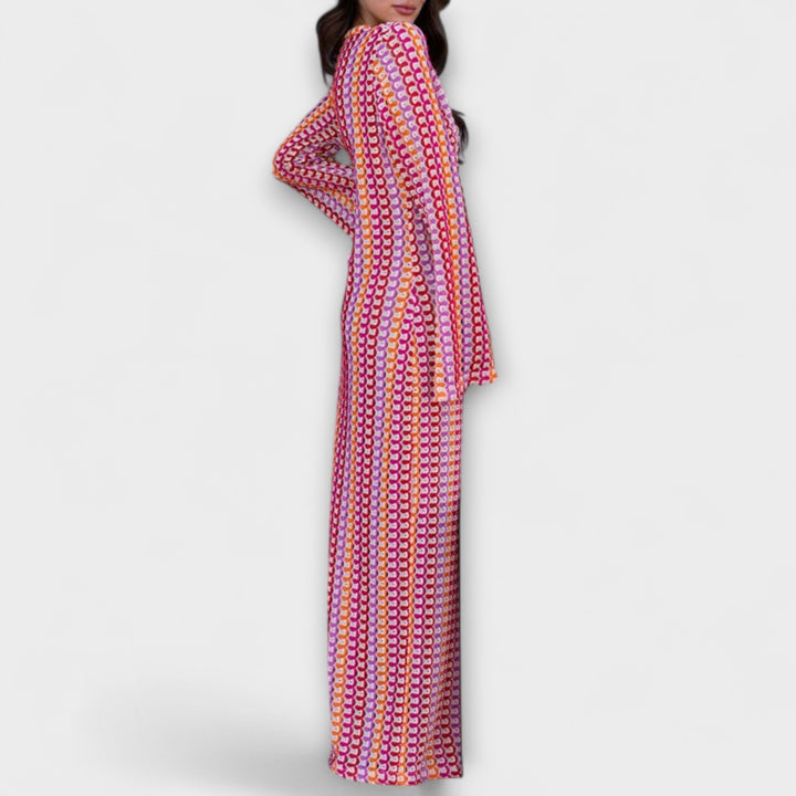 Robe longue à encolure en V et style vacances