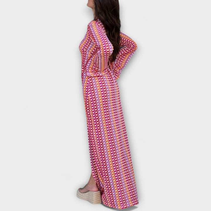Robe longue à encolure en V et style vacances