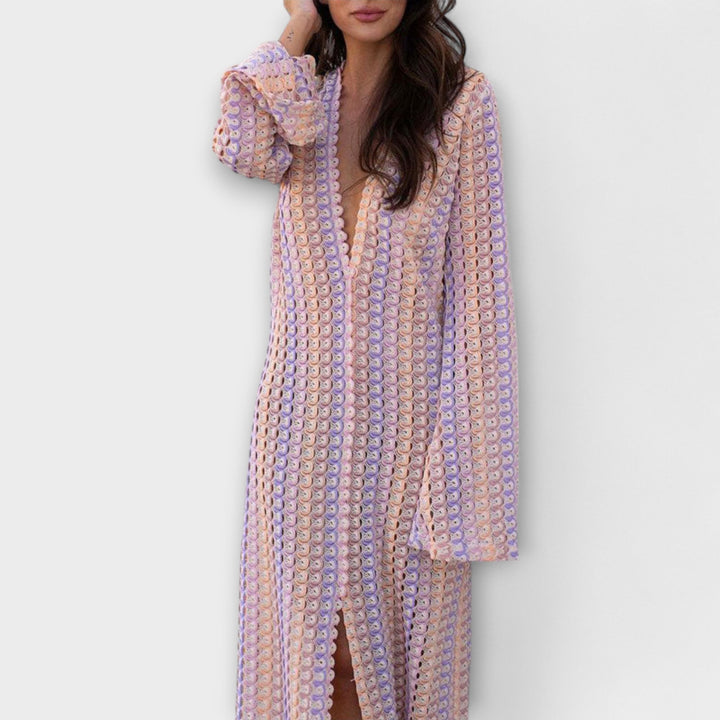 Robe longue à encolure en V et style vacances