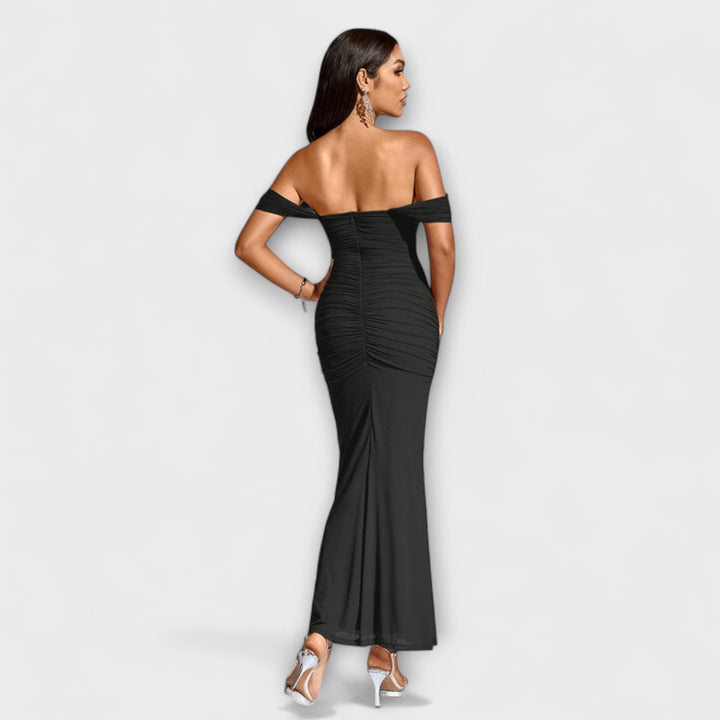 Off-Shoulder Ruched Bodycon Dress