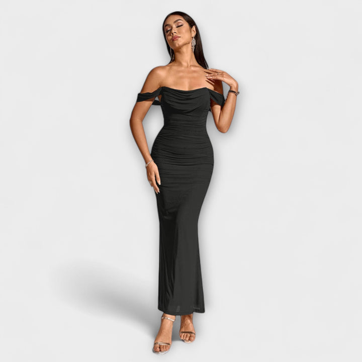 Off-Shoulder Ruched Bodycon Dress