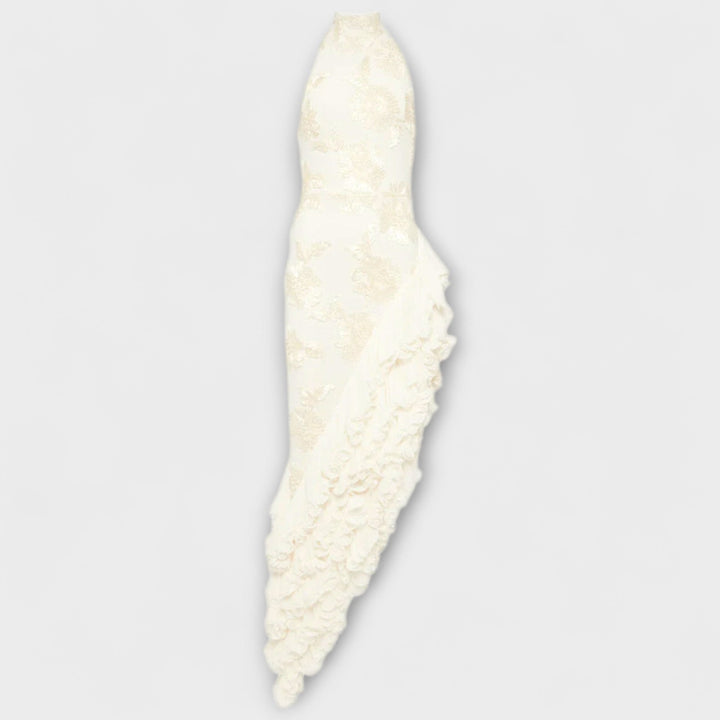 Maxi Dress with Floral Appliqués