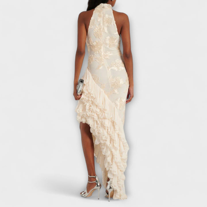 Maxi Dress with Floral Appliqués