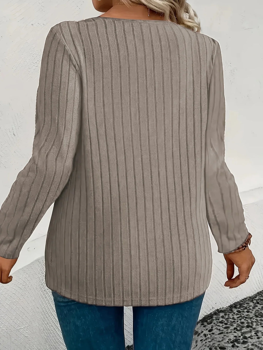 Volné tričko s dlouhým rukávem pro plnoštíhlé