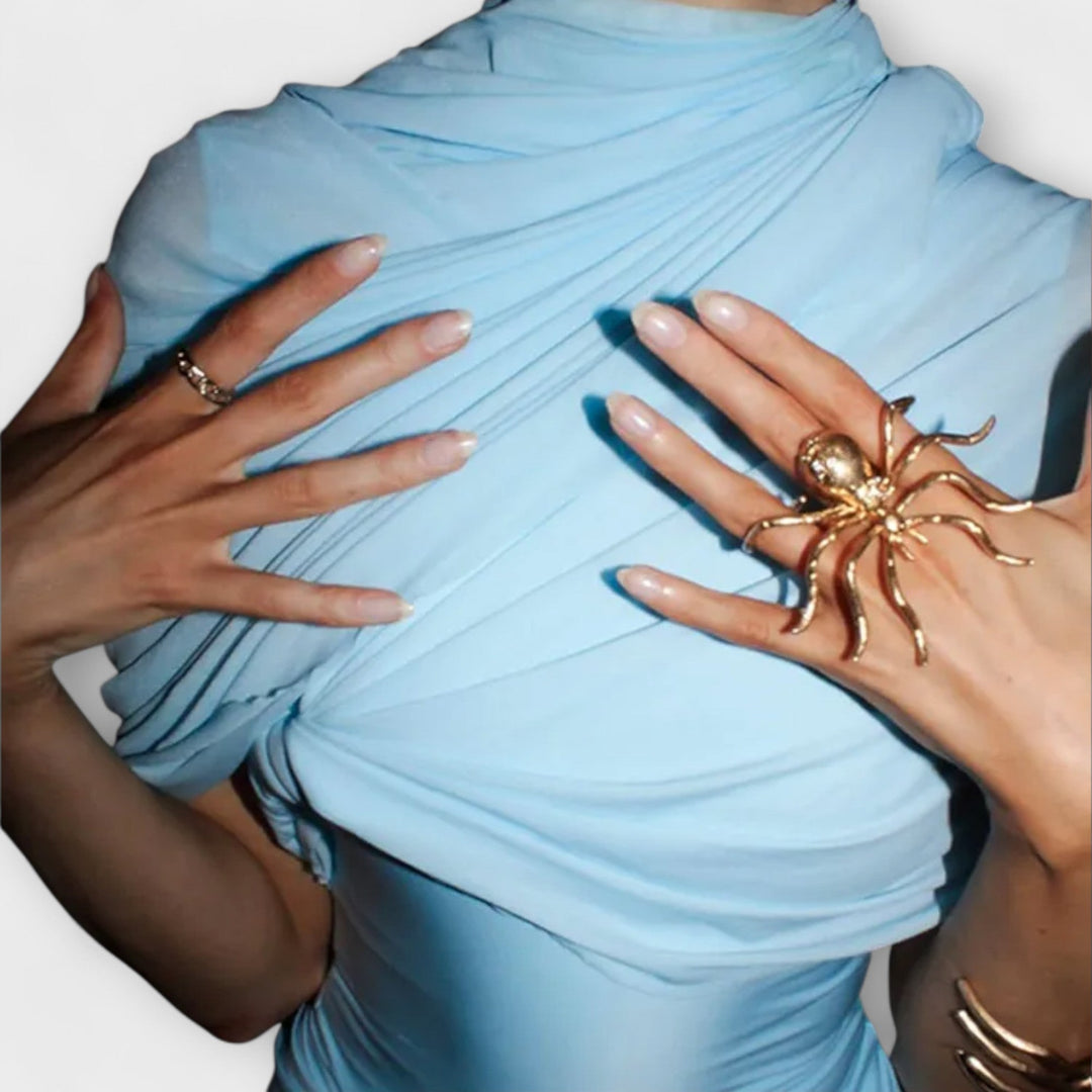 Robe longue à col roulé