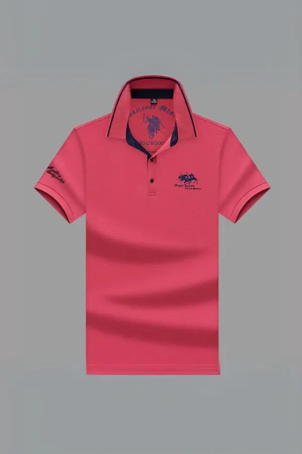 Ekskluzywna koszulka polo z kołnierzem mandaryńskim – męska