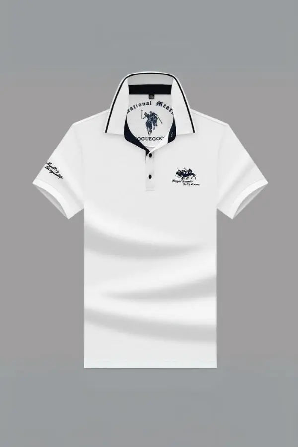 Ekskluzywna koszulka polo z kołnierzem mandaryńskim – męska