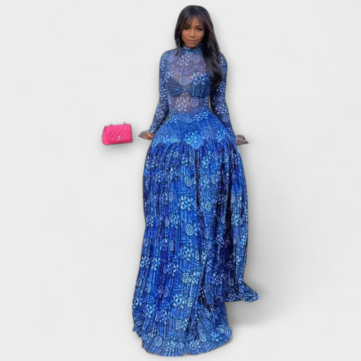 Maxi šaty s motivem liliové síťoviny