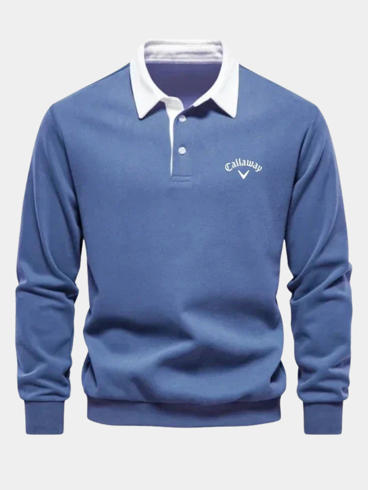 Pletený polokošile s kontrastním límcem – pánské