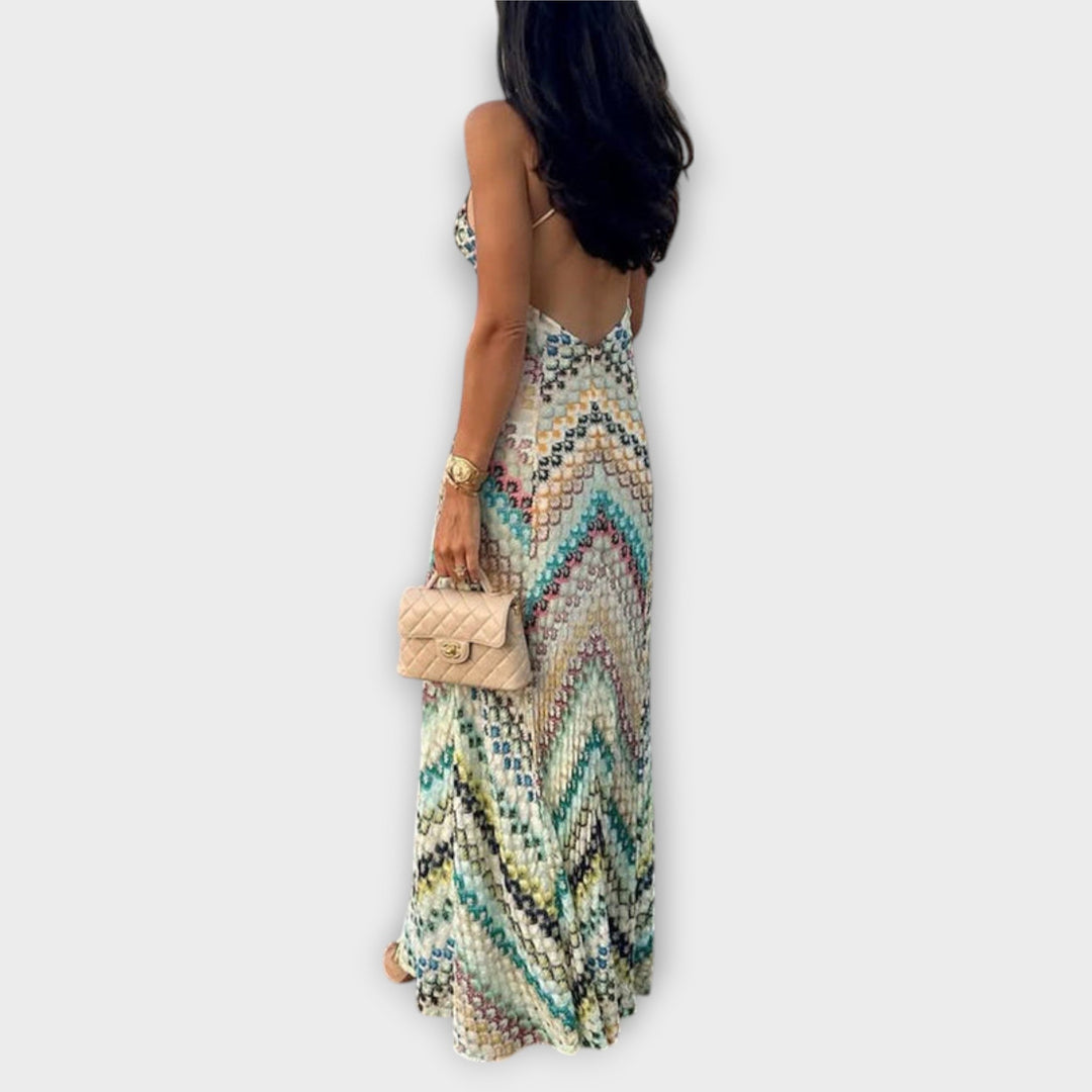 Missoni Colorful Herringbone Pattern Maxi Dress