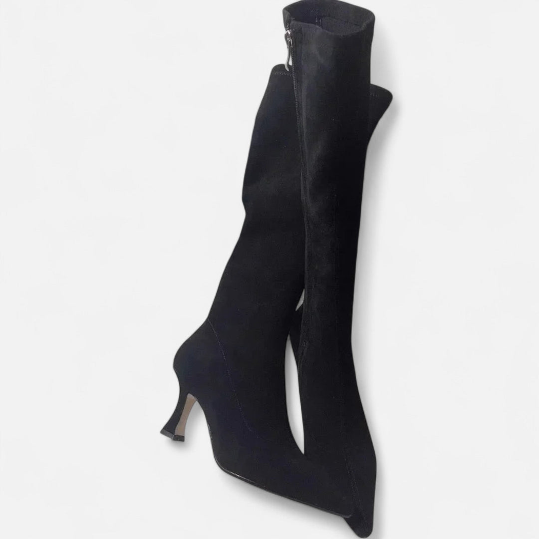 Maison Vaison | Women’s Suede Thigh-High Heeled Boots