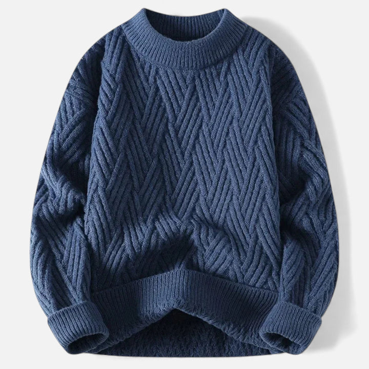 Dámský lehce pružný pletený svetr se vzorem copánků