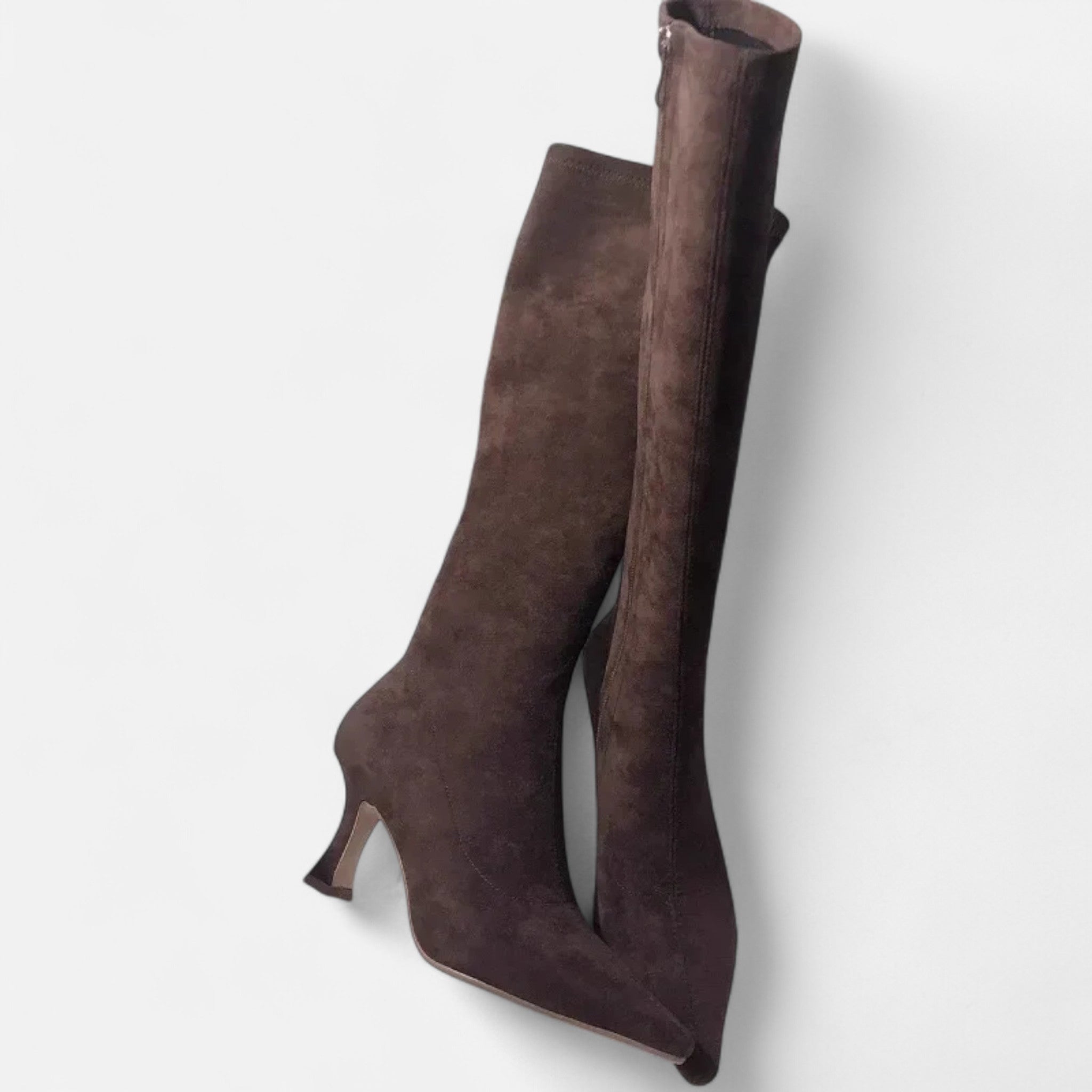 Maison Vaison | Women’s Suede Thigh-High Heeled Boots