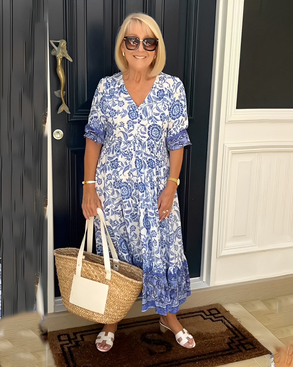 Elegantní květinový výstřih do V