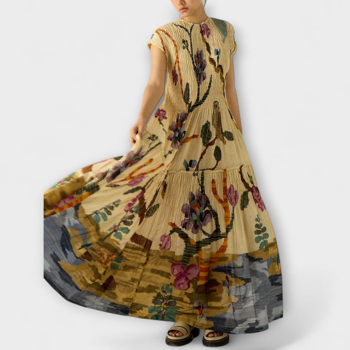 Sukienka plisowana w zwierzęcy wzór