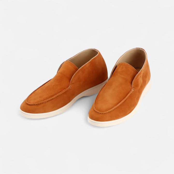 Men’s Suede Mule Loafers in Heritage Camel