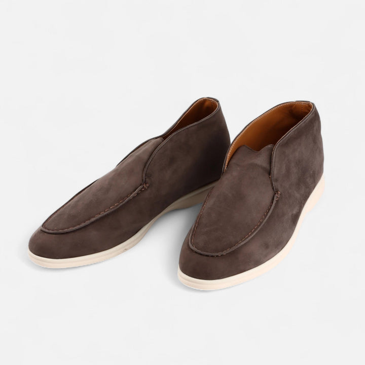 Men’s Suede Mule Loafers in Heritage Camel