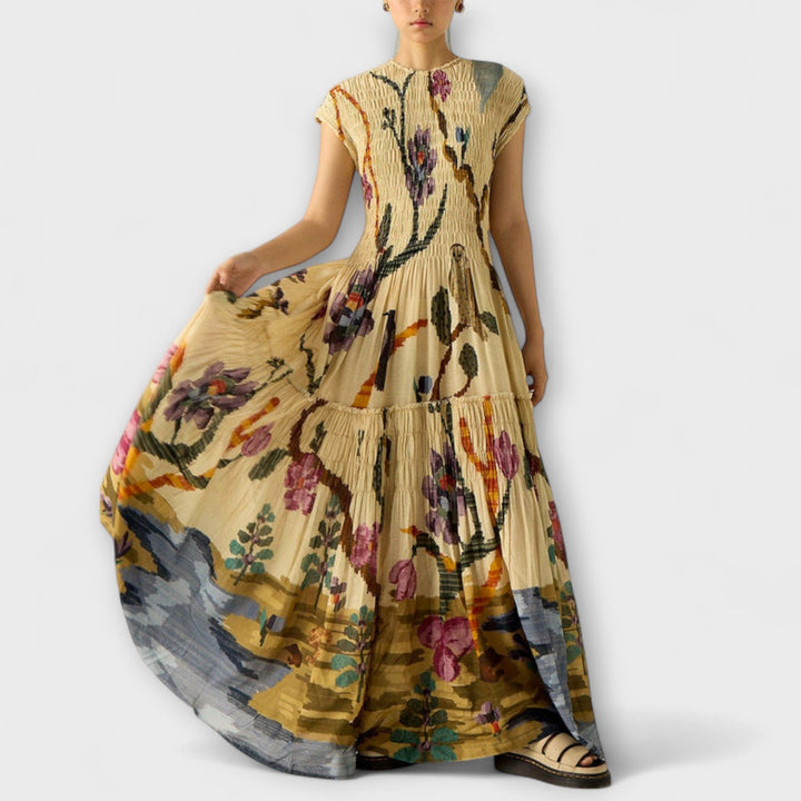 Sukienka plisowana w zwierzęcy wzór