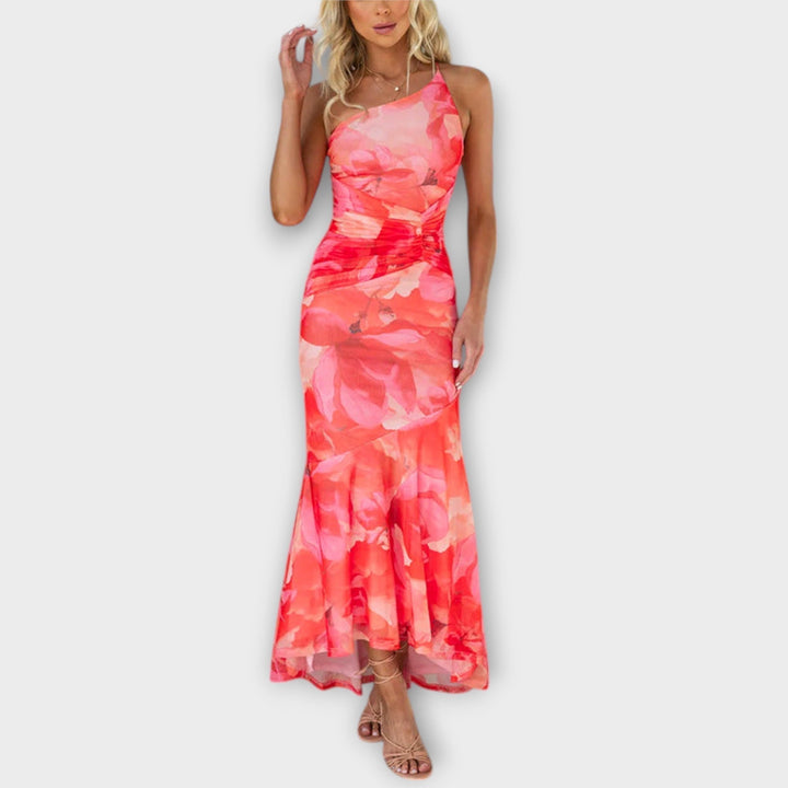 Maxi Dress with Asymmetrical Ruching