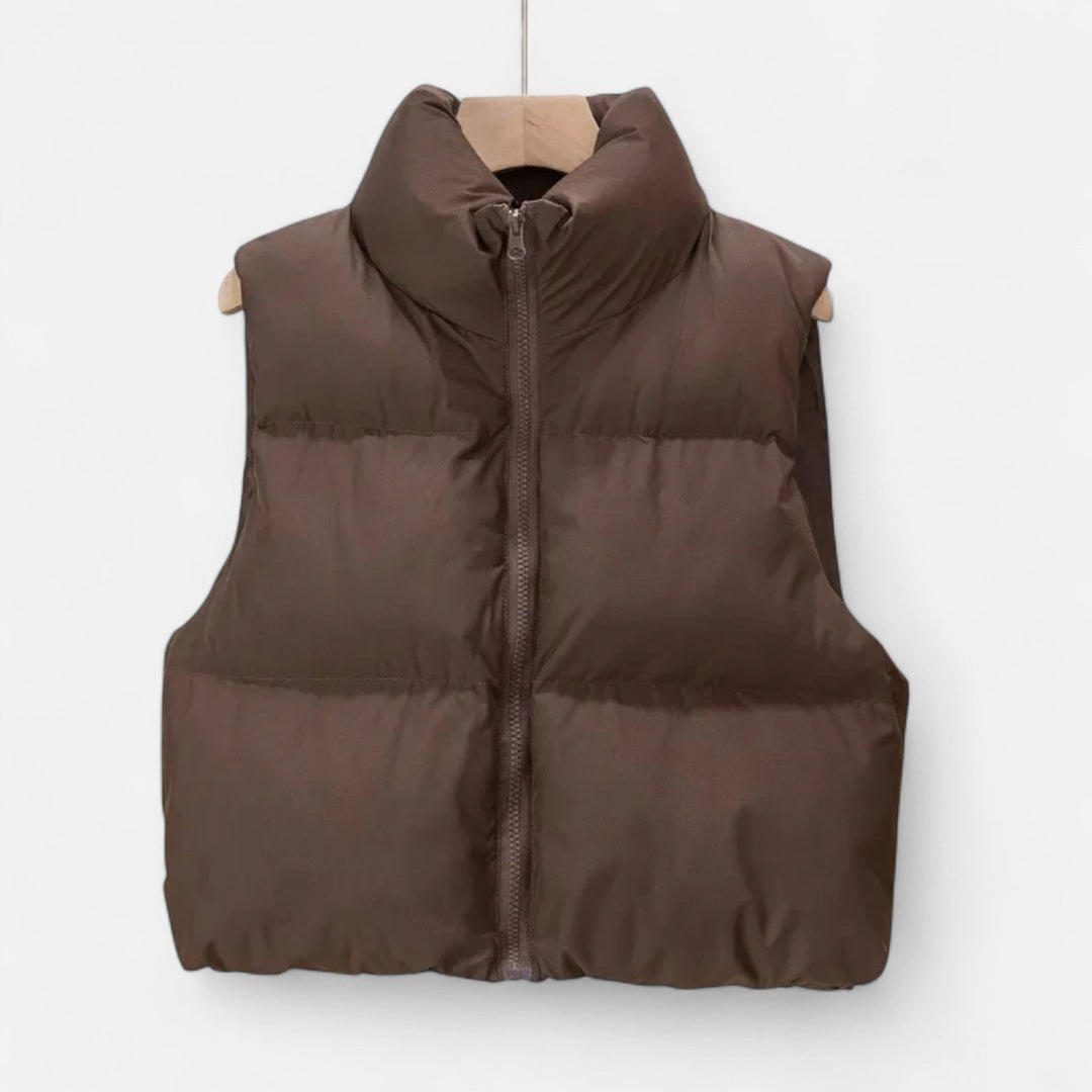 Gilet d'hiver élégant pour femme à taille haute
