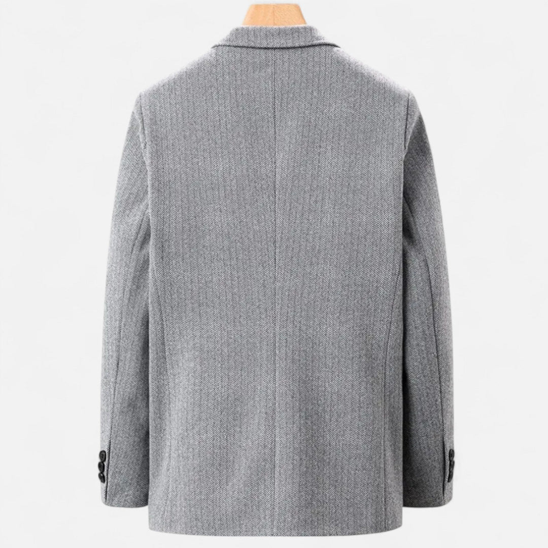 Pánský kabát z vlněné směsi – obchodní klopový elegantní střih